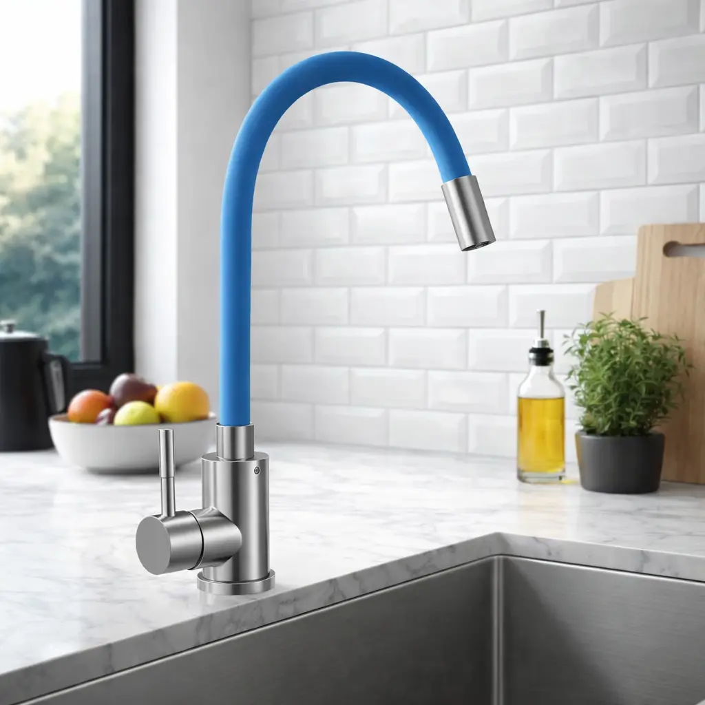 Змішувач для кухні SOLONE EZA4-F090BU гнучкий гусак(синій)